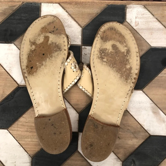 Jack Rogers Hamptons‎ Leather Sandal In Beige Tan - Picture 8 of 8